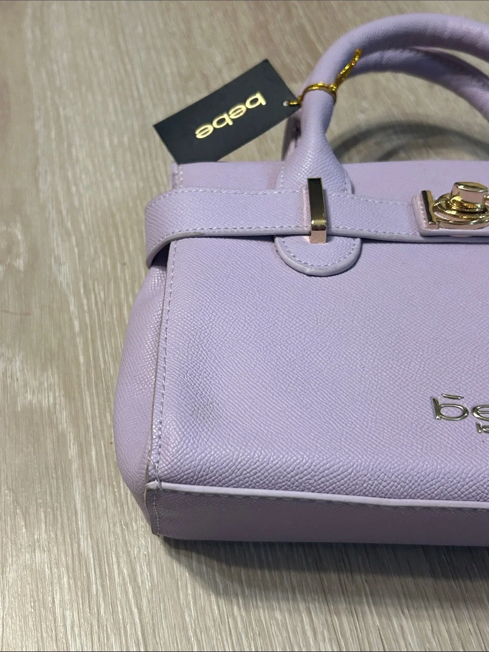 Bebe Los Angeles NWT Evie Satchel Lilac Purple Small Handbag Crossbody Strap - Picture 4 of 8
